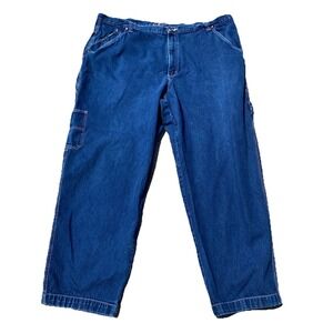 Vtg Karl Kani Jeans Baggy Wide Leg Carpenter Size 48x34 Hemmed 33 Hip Hop Y2K‎